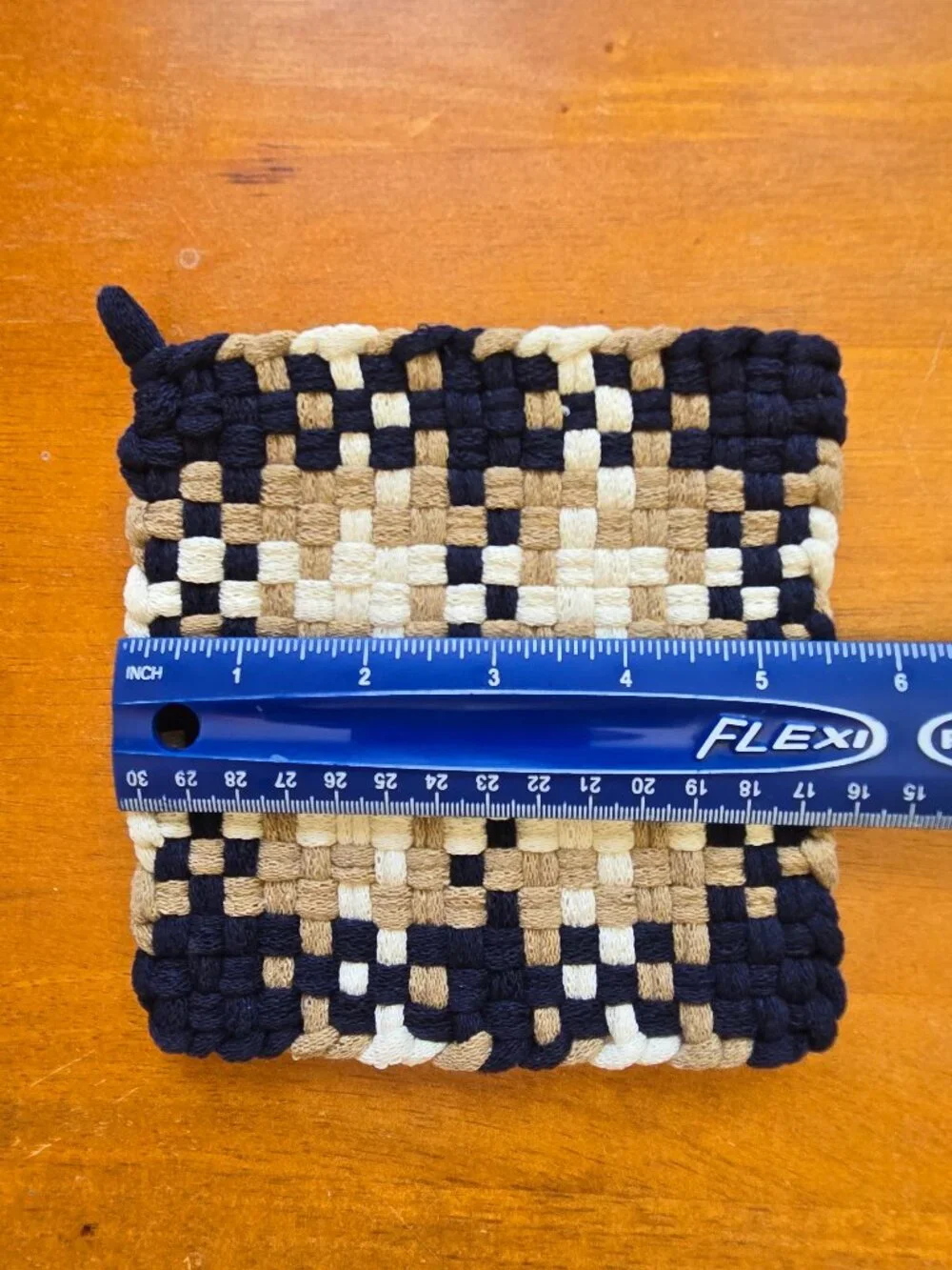Set of 2 Handmade Artisan Cotton Woven Loomed Nautica Potholders Hot PadsTrivets